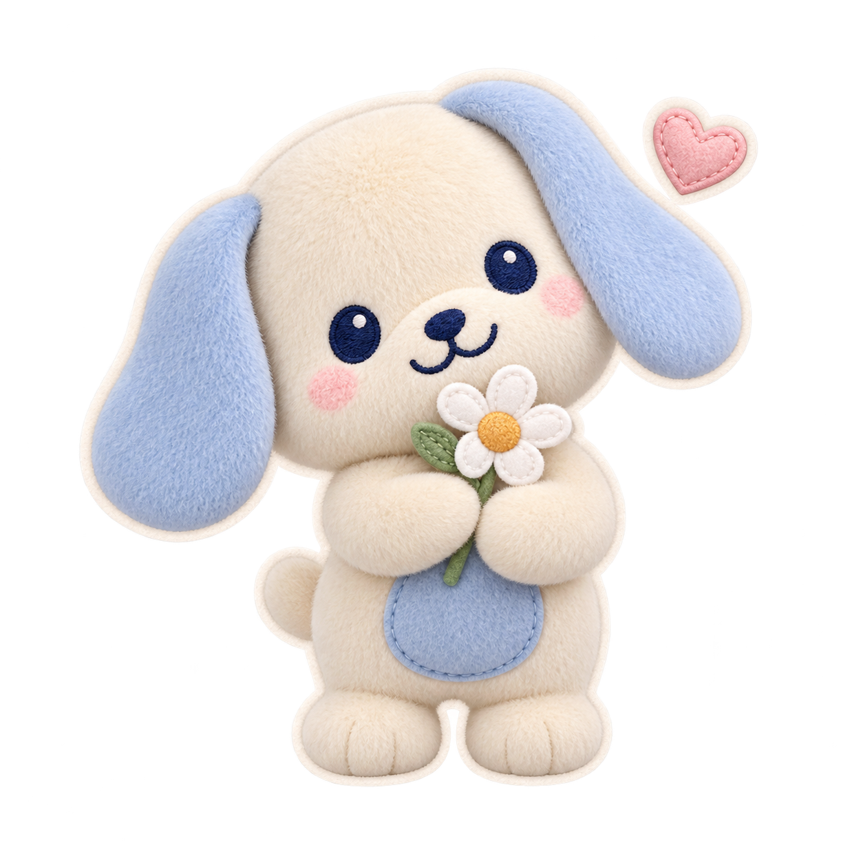 Plushy holding a flower